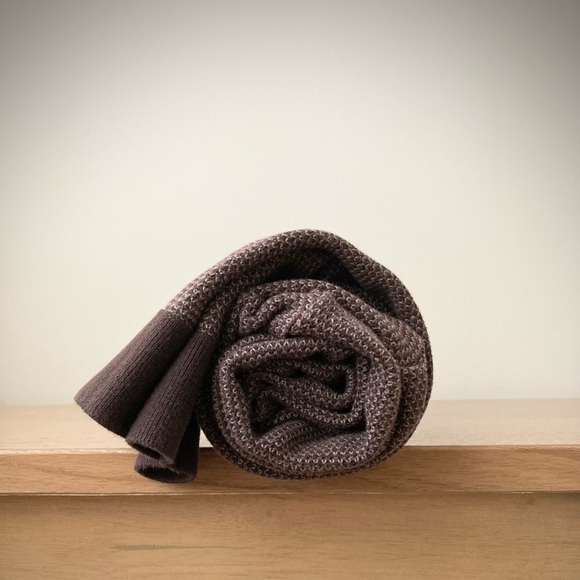 joodito 100% cotton sweater wrap tie scarf cowl shawl textured tweed dark brown - Picture 10 of 11